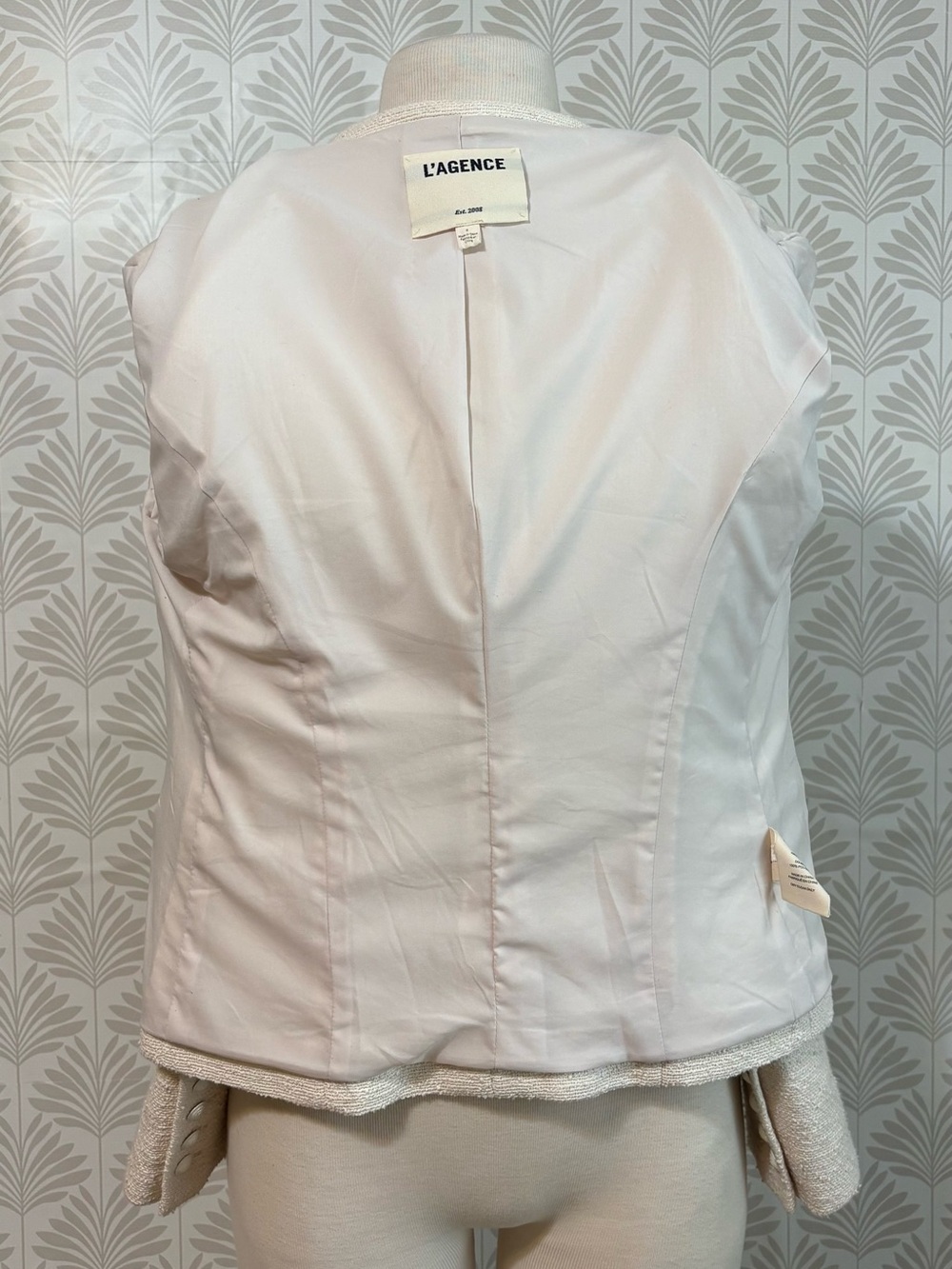 L'AGENCE Kenzie Double Breasted Crop Cotton Blend Blazer - Picture 8 of 10